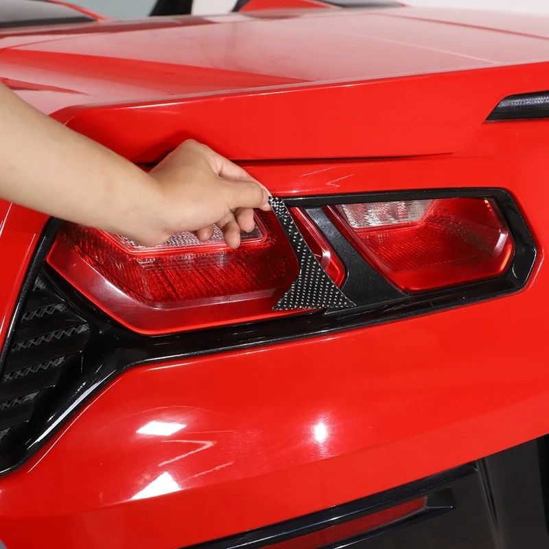 

Car Soft Carbon Fiber Rear Tail Light Divider Decorative Sticker Cover Trim Stickers For Chevrolet Corvette C7 2014-2019