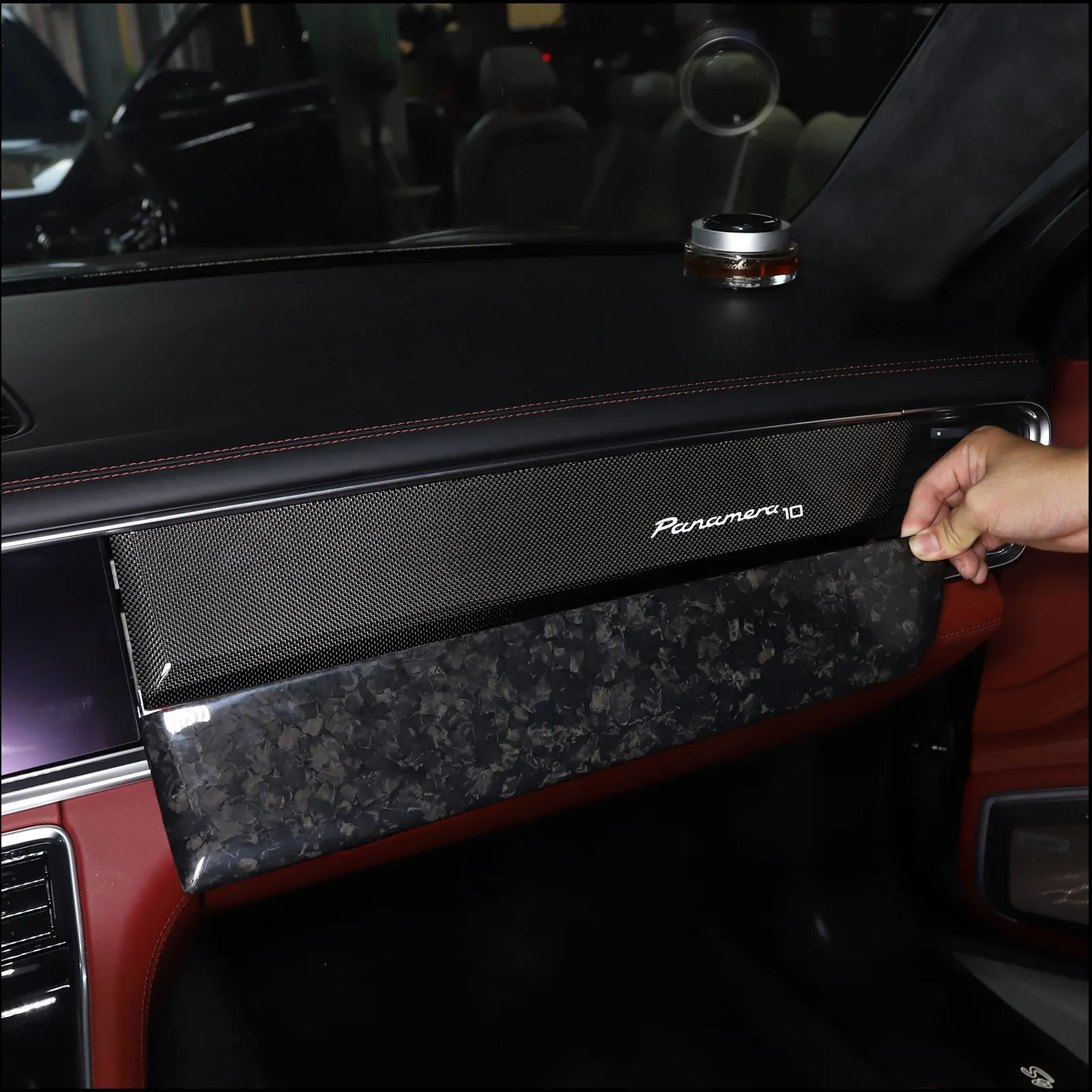 

Real Carbon Fiber Car Dashboard Panel Decorative Cover for Porsche Panamera 971 2017-2020 Interior Accessories LHD