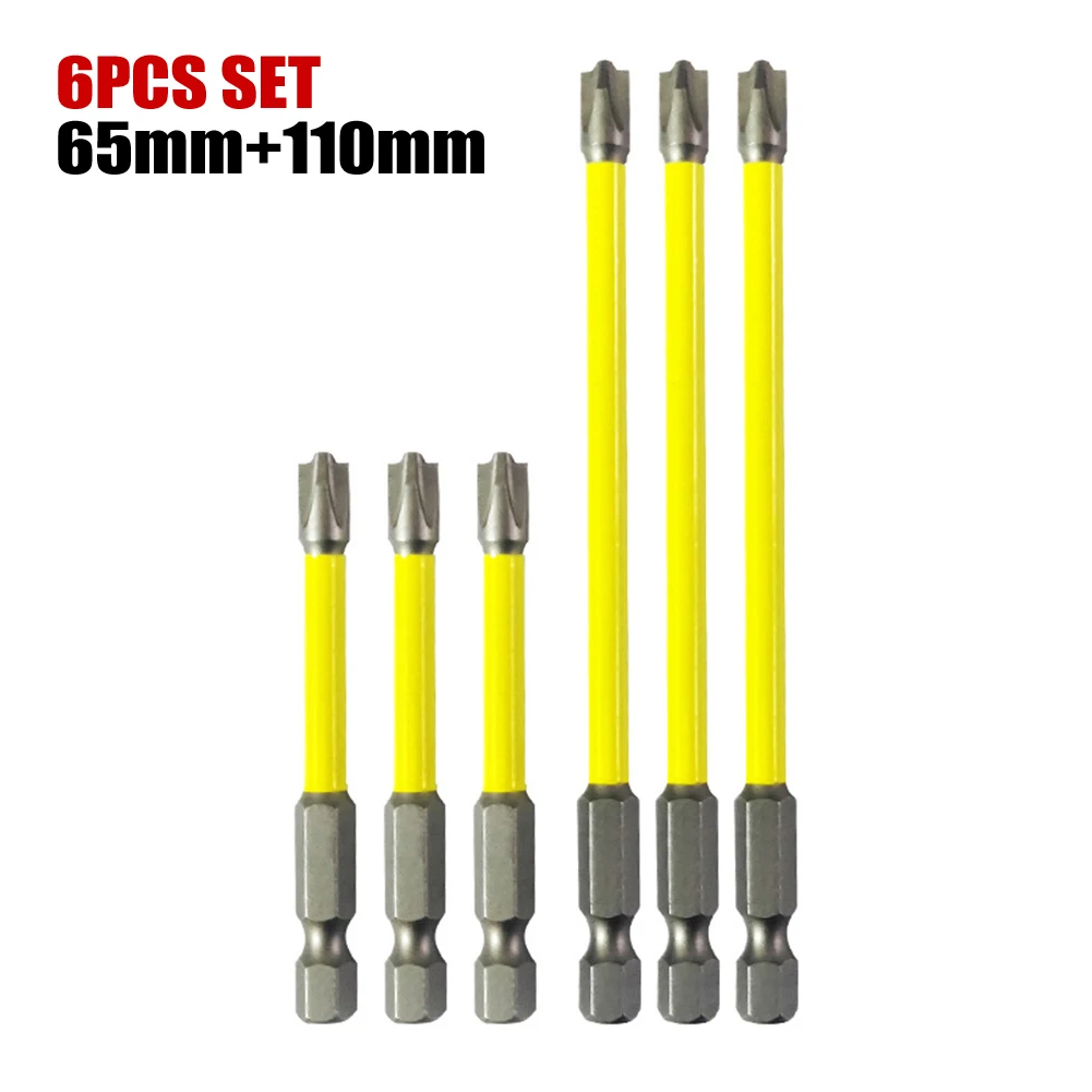 

6pcs 65mm 110mm Magnetic Slotted Cross Screwdriver Bit Alloy Steel Hand Tools For Electrician Special FPH2 Screwdriver