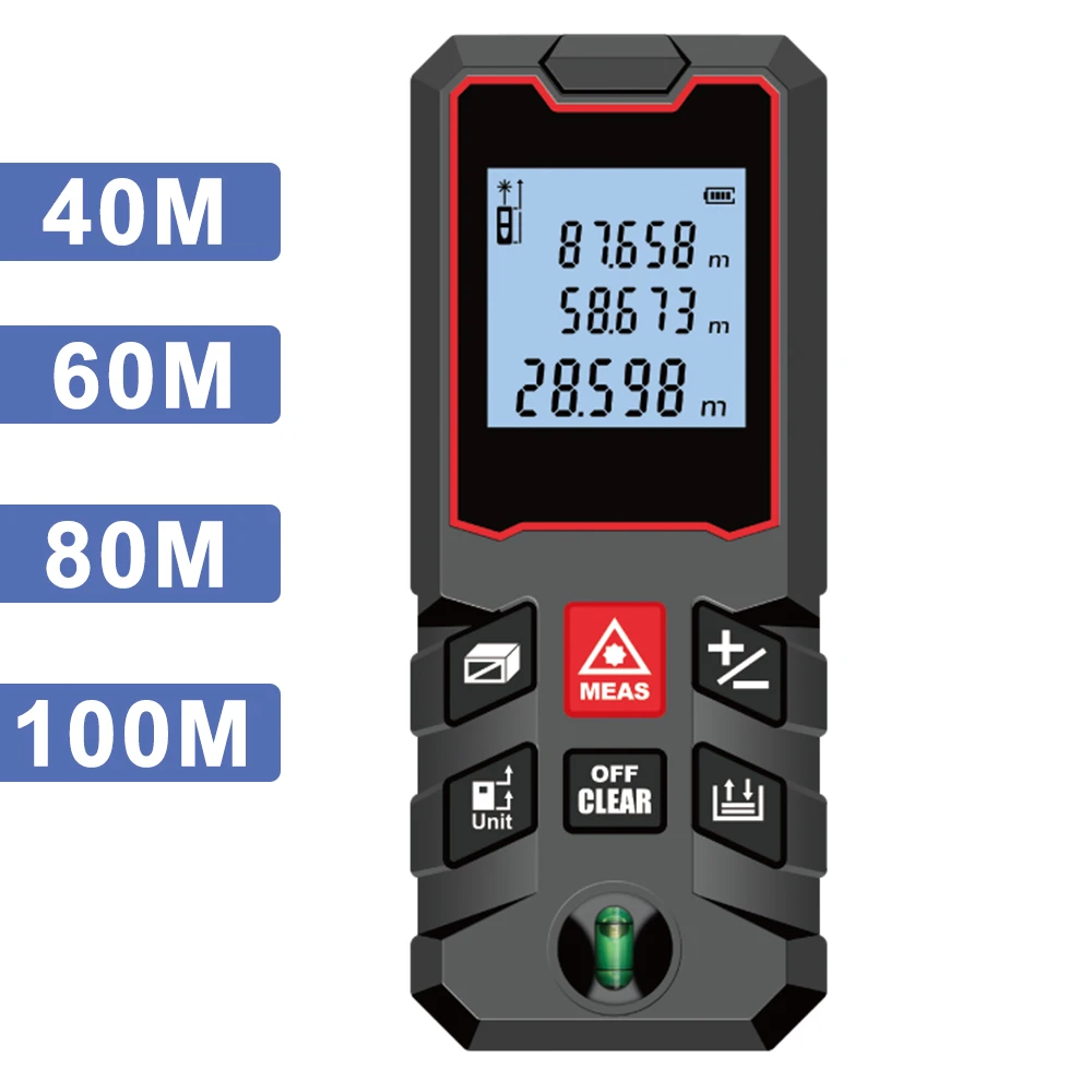 

100M Range Finder Laser Distance Meter Protractor 40M Rangefinder Digital Angle Protractor Professional Measuring Tools
