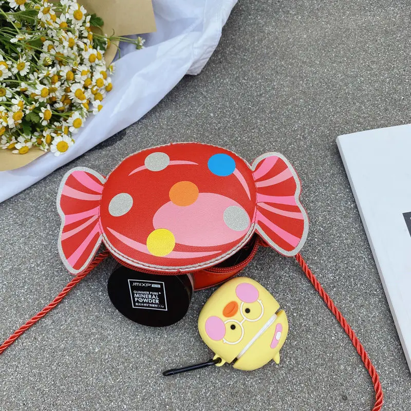 Lovely Candy Baby Girls Small Shoulder Bags Cartoon Children's Mini Coin Pouch Purse Handbags PU Leather Mini Kids Crossbody Bag