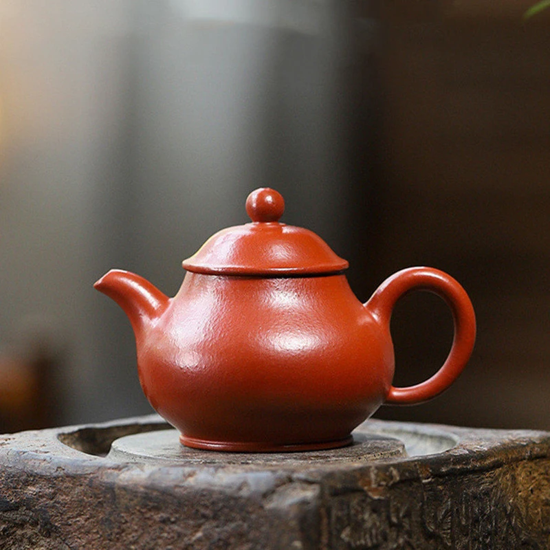 

160ml Chinese Yixing Purple Clay Teapots Famous Artists Handmade Tea Pot Raw Ore Coarse Sand Zhu Mud Beauty Kettle Zisha Tea Set