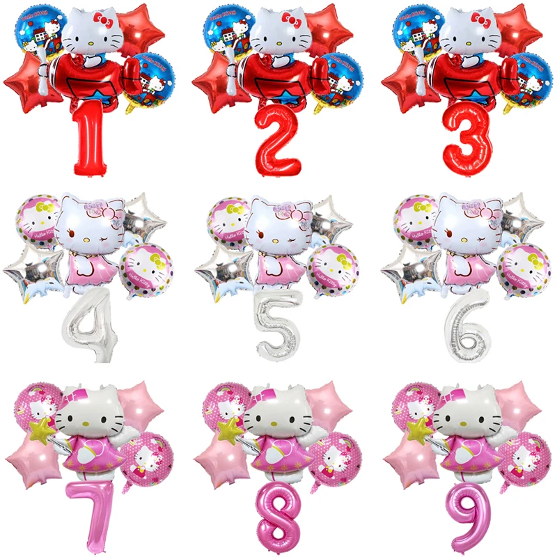 Воздушный шар из алюминиевой фольги с рисунком Hello Kitty 32-дюймовый набор цифровых