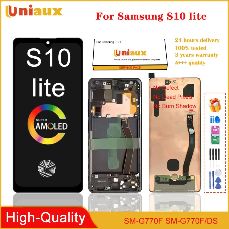 ЖК-дисплей AMOLED для Samsung Galaxy S10 Lite G770F/DS G770F с сенсорным экраном и дигитайзером в