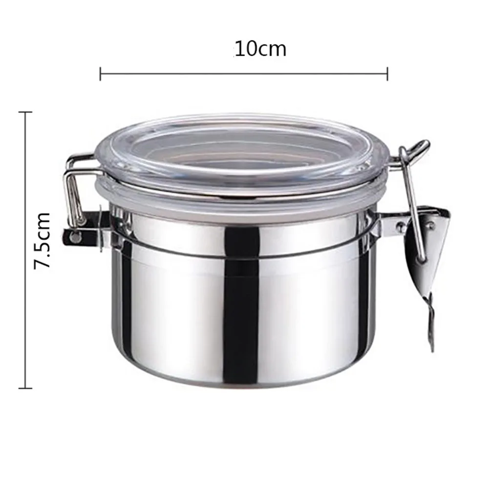 

1pc Stainless Steel Container For Nuts Grains Beans Tea Flour Cereal Airtight Jar Coffee Canisters Storage Box Outdoor Tools