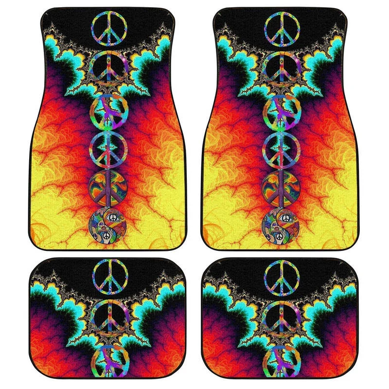 

Hippie Peace Car Floor Mats Custom Amazing Car Accessories Gift Idea 4PCs Pack