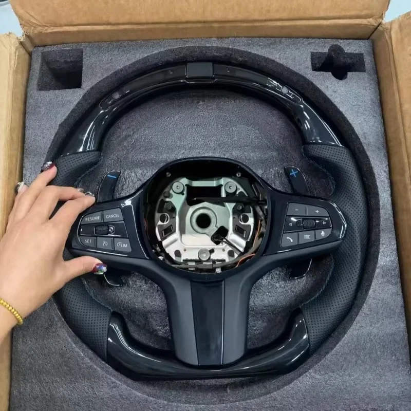 Фото Руль из углеродного волокна и кожи для BMW G20 G30 G21 G22 G23 320i 325i 330i M240i M340i, аксессуары для руля.