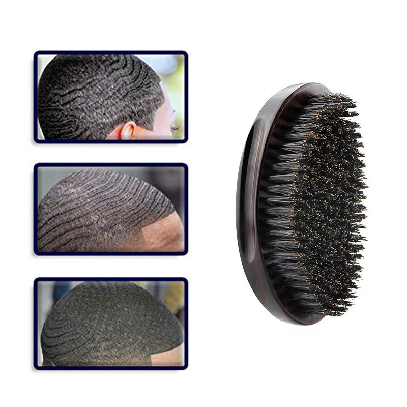 

Новая мужская щетка, щетина кабана для мужчин, гребень для бритья усов, Массажная щетка для лица, щетка для чистки волос, гребень из бука, гор...