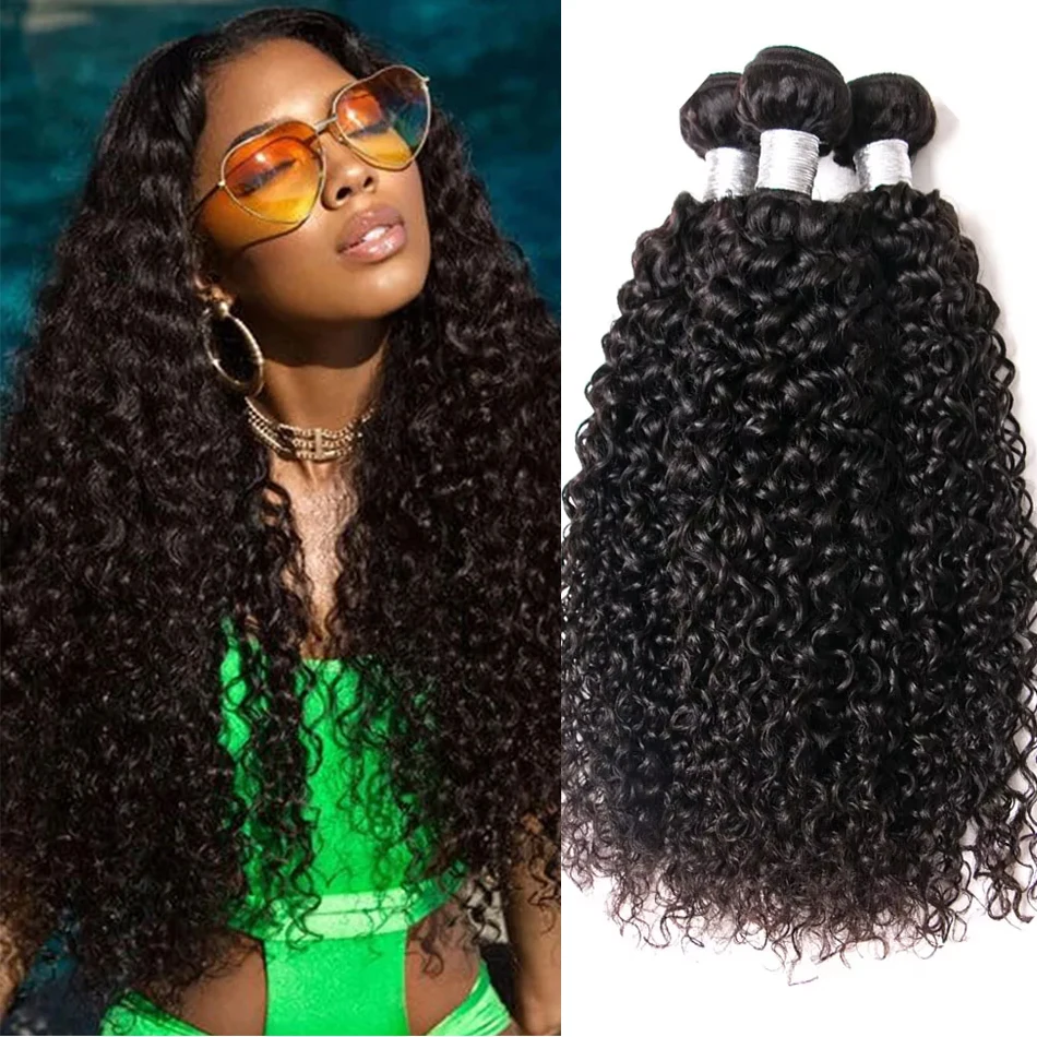 12A Кудрявые вьющиеся пучки человеческих волос 1/3/4 Пучки Угода 8-30 дюймов