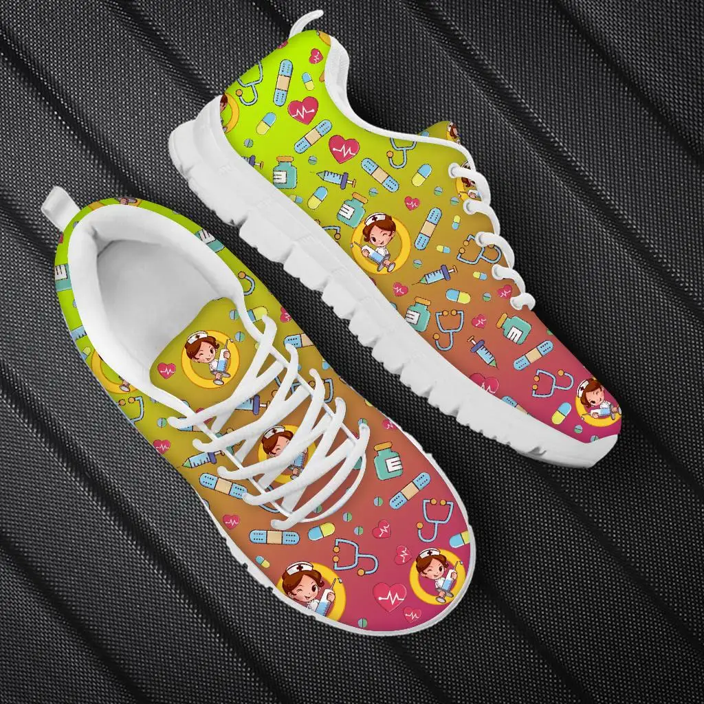 

Gradient Sketch Shoes Women Casual Outdoor Footwear Flats Shoe Nursing Medical Brand Customizable Sneakers Lightweight