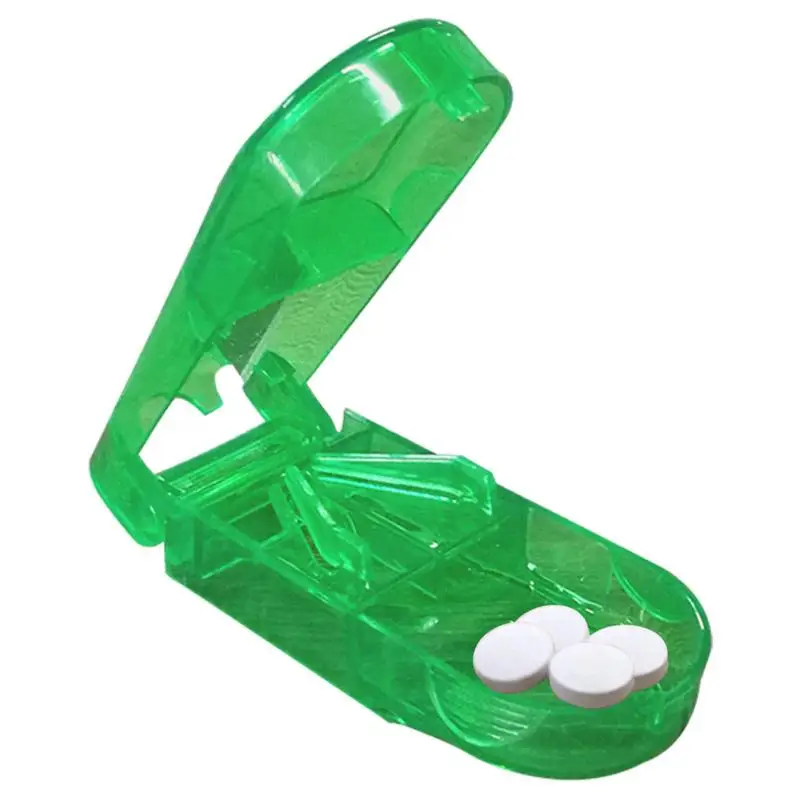 

Pill Cutter Clear Pill Cutter And Splitter With Dispenser Tablet Splitter With Blade Guard Transparent Safe Medicine Slicer