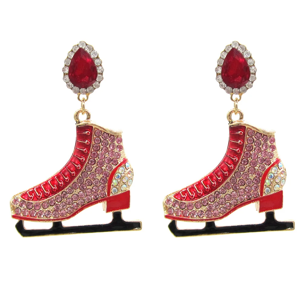 

Zouchunfu New Design Colorful Pendant Rhinestone Earrings Statement Shoe Drop Earring for Women New Jewelry 2022 Wholesale Gifts