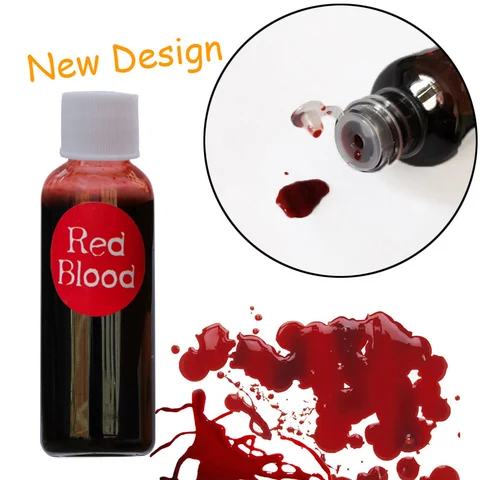 Искусственная кровь 30 мл для кровавого носа, глаз, ушей, вампира, зомби, реквизит для макияжа, искусственная краска для украшения