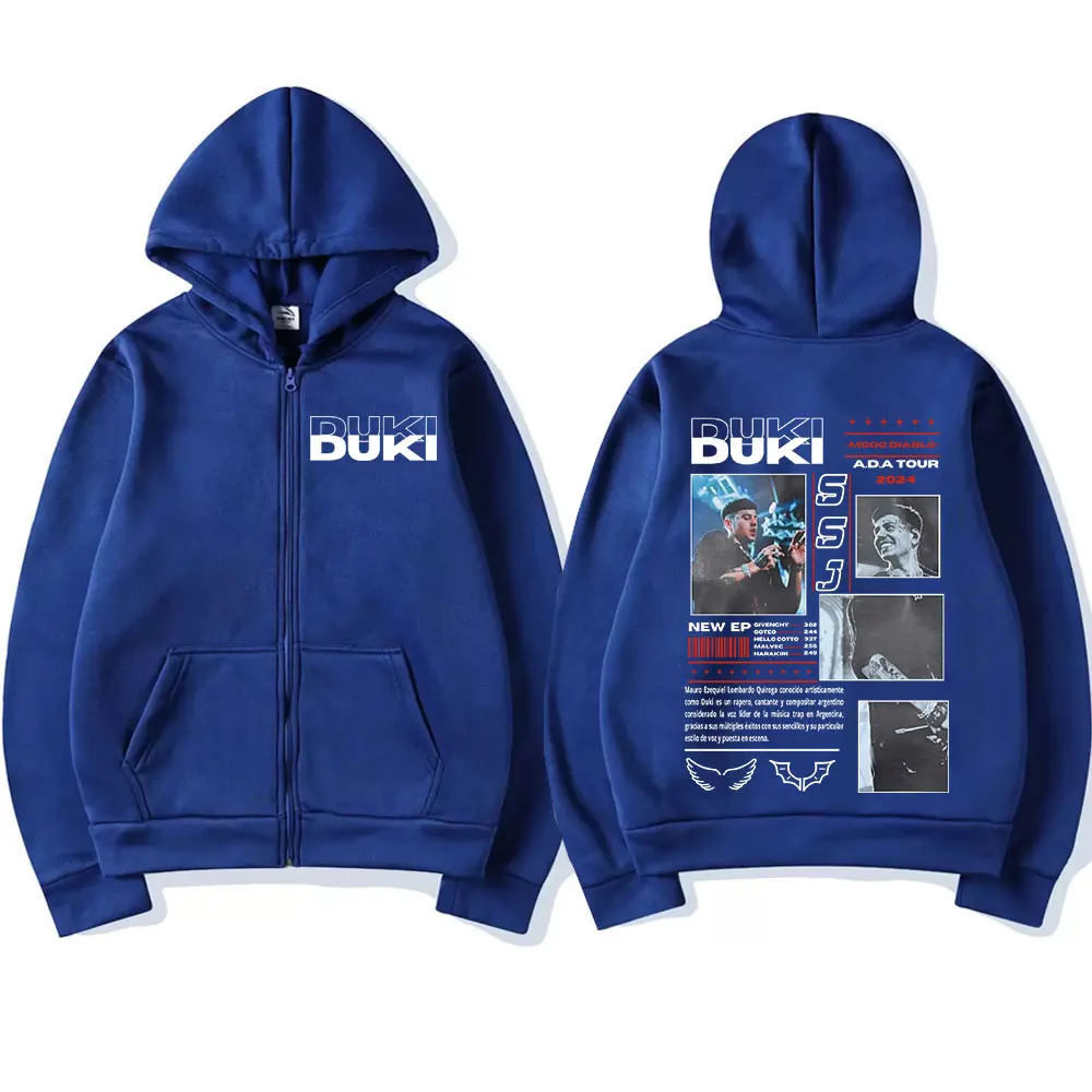 Рэпер Duki ADA Tour 2024 толстовки на молнии мужская и женская одежда модные свободные с