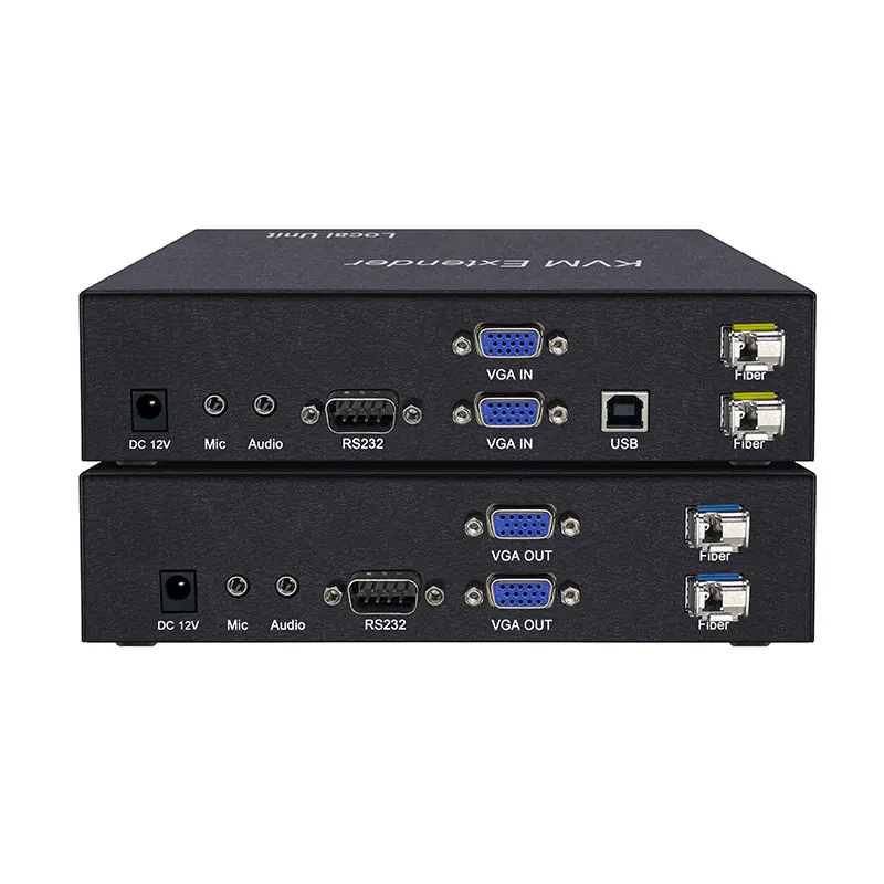 

2 ports VGA Fiber Optic Exender with KVM Keyboard Mouse 1080p extender 20KM VGA Fiber Optic Converter
