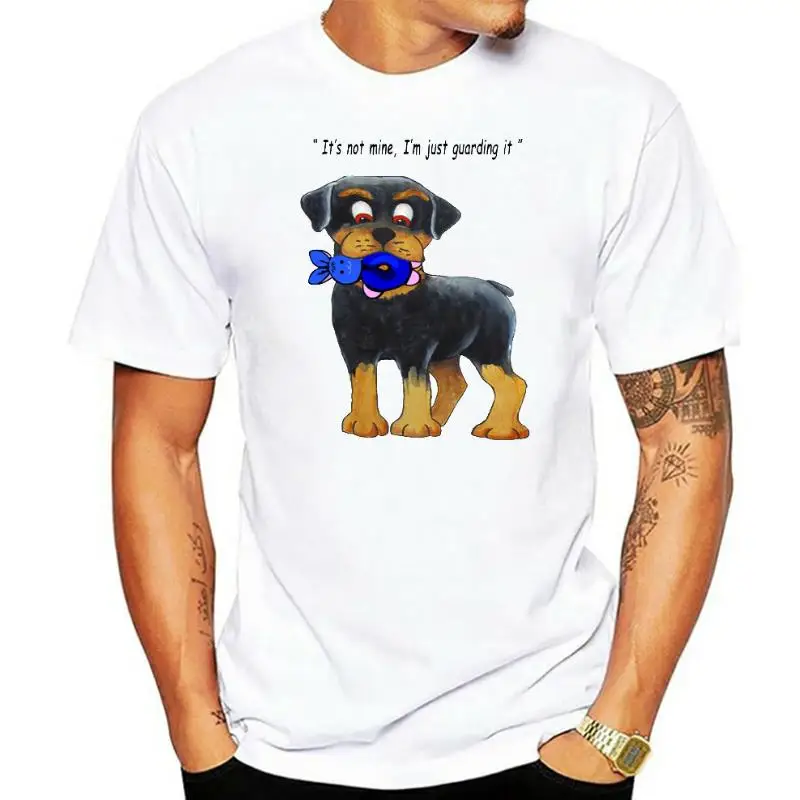 

Title: Rottweiler Puppy T shirt. classic round neck short sleeved choice of sizes and colours men t shirt
