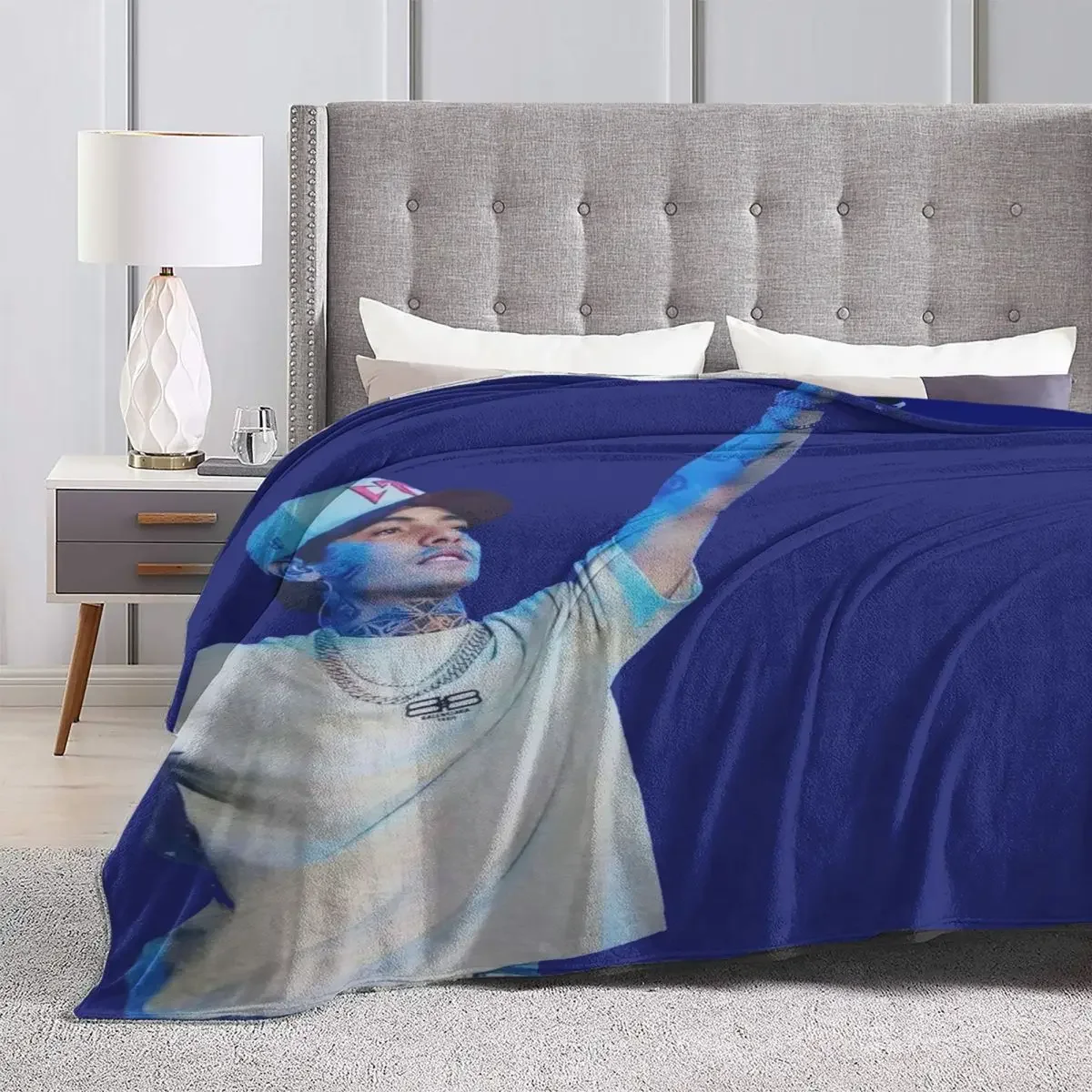 N-natanael Canos Качественное Фланелевое Одеяло Супер Мягкое Синее Постельное Белье С