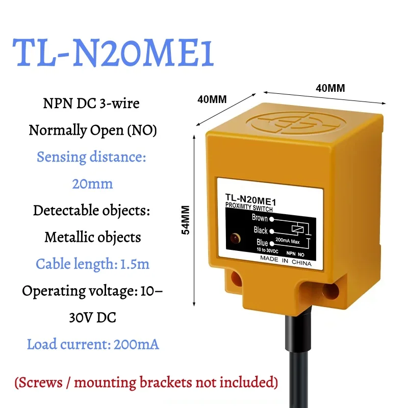 Фото Датчик приближения TL-N10ME1 NPN NO 10-30VDC, квадратный металлический датчик TL-N5ME1 TL-N2-0ME1 №3
