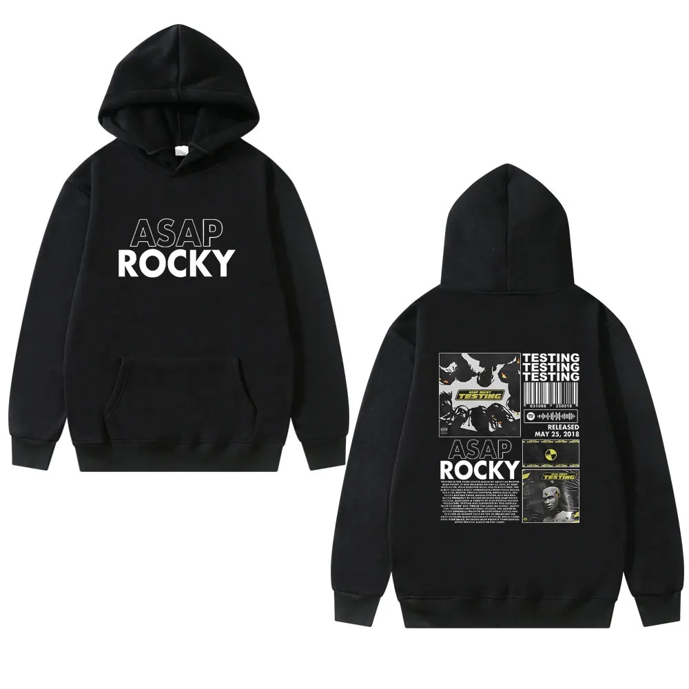 

Rapper Asap Rocky Testing Album Double Sided Print Hoodie Men Women Hip Hop Style Tracksuit Male Fashion Casual Loose Hoodies