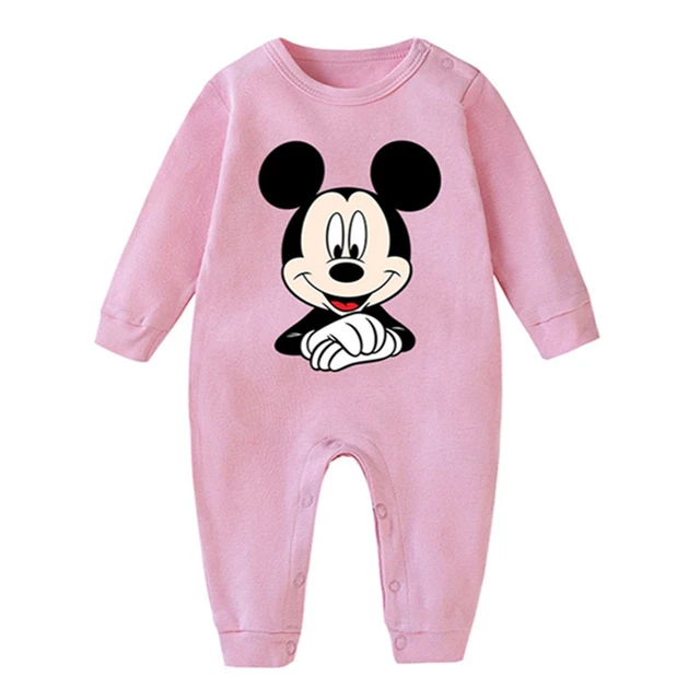 Long Sleeve Romper Baby Boy Spring Cartoon Disney Mickey Mouse Jumpsuit Toddler Infant Rompers For Girls Clothes Kids Outfits 5