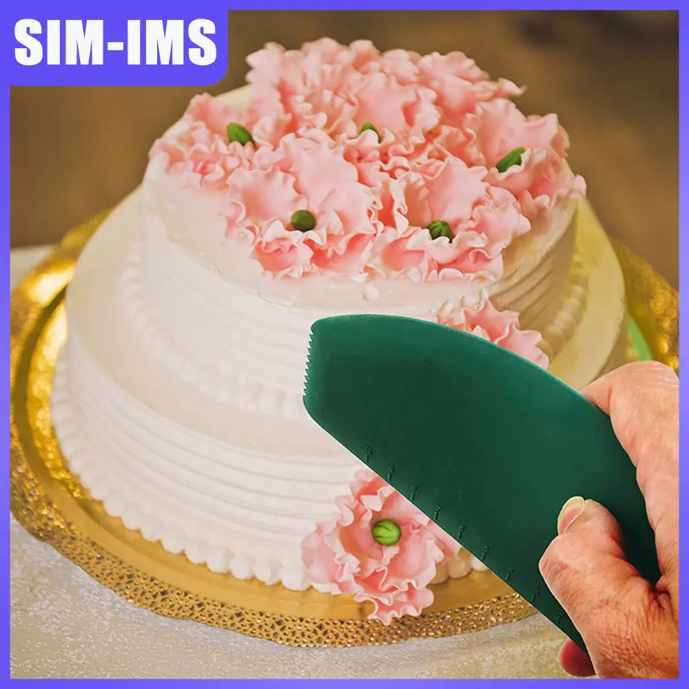 

Baking Utensils Graduated Economic Cream Scraper Cutting Knife Food Grade Tooth Pattern Scraper Arch Silica Gel