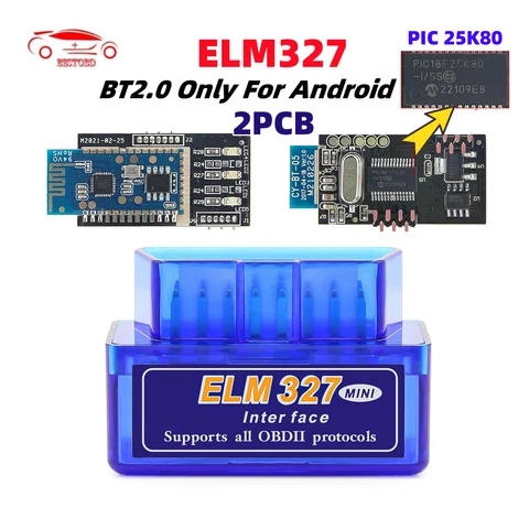 Автомобильный сканер ELM327 V1.5 OBD2 Bluetooth2.0 PIC18F25K80 для Android Считыватель кодов OBD 2 OBD2 elm 327 V1 5 автомобильный диагностический инструмент