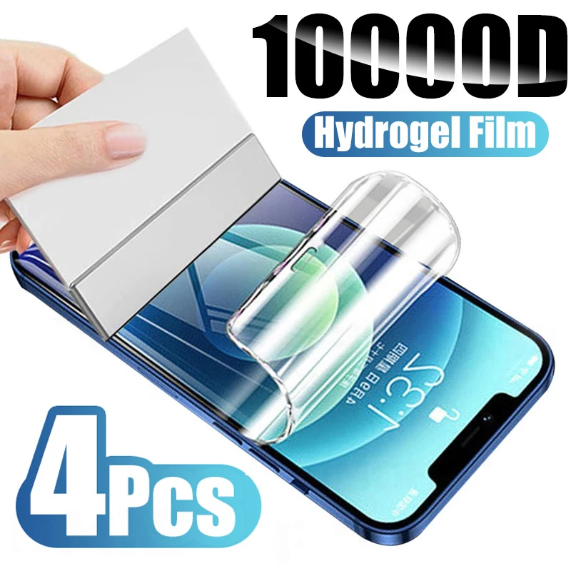 

4Pcs Hydrogel Film Full Cover For iPhone 11 12 13 Pro Max mini Screen Protector For iPhone 8 7 Plus 6 6s 5 5s SE 2020 Not Glass