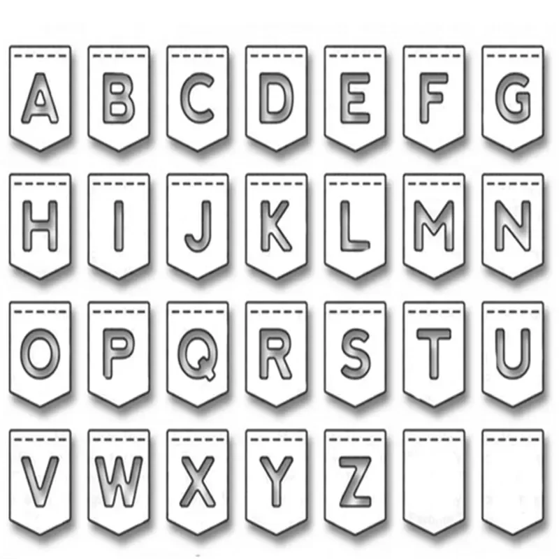 

Metal Cutting Dies English Alphabet Frame Stencil Scrapbooking Paper Cards making Embossing