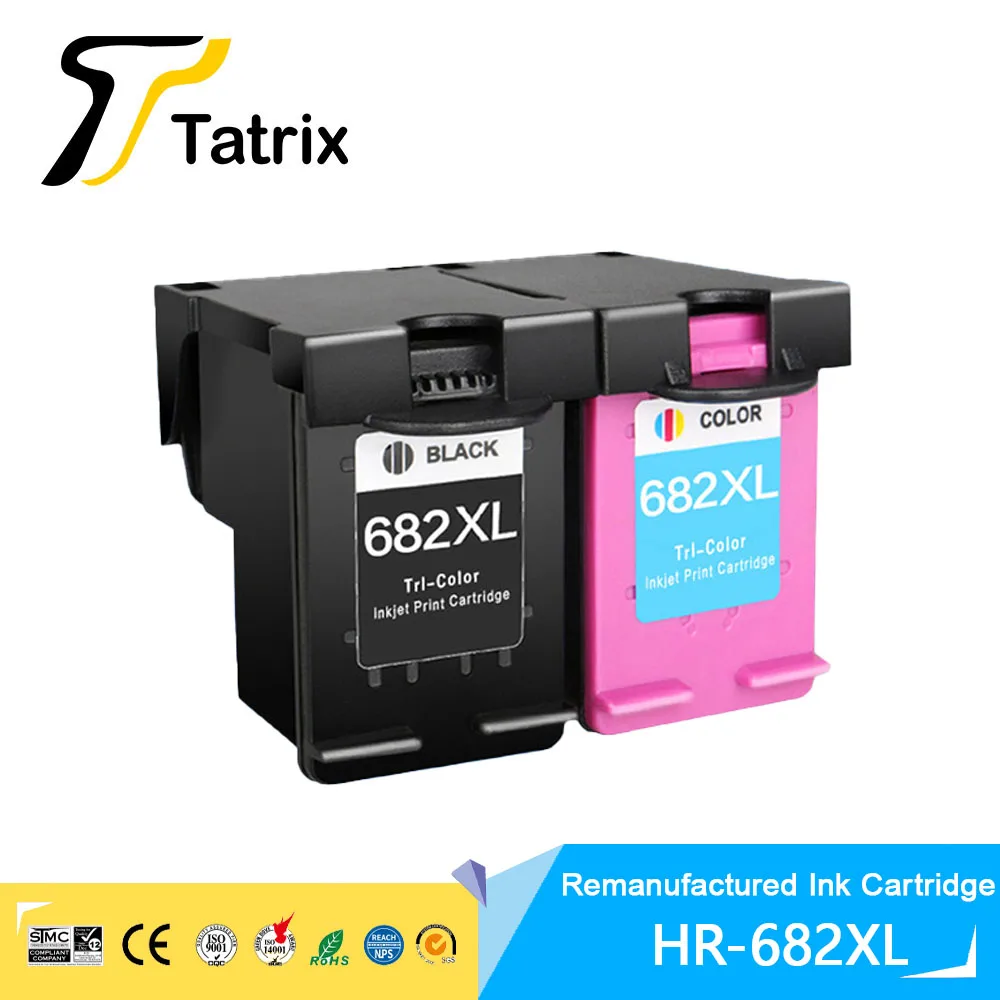 

Tatrix 682XL 682 XL For HP682XL Premium Color Remanufactured Ink Cartridge For HP Deskjet 4178 2775 2776 2777 2778 2779 2677
