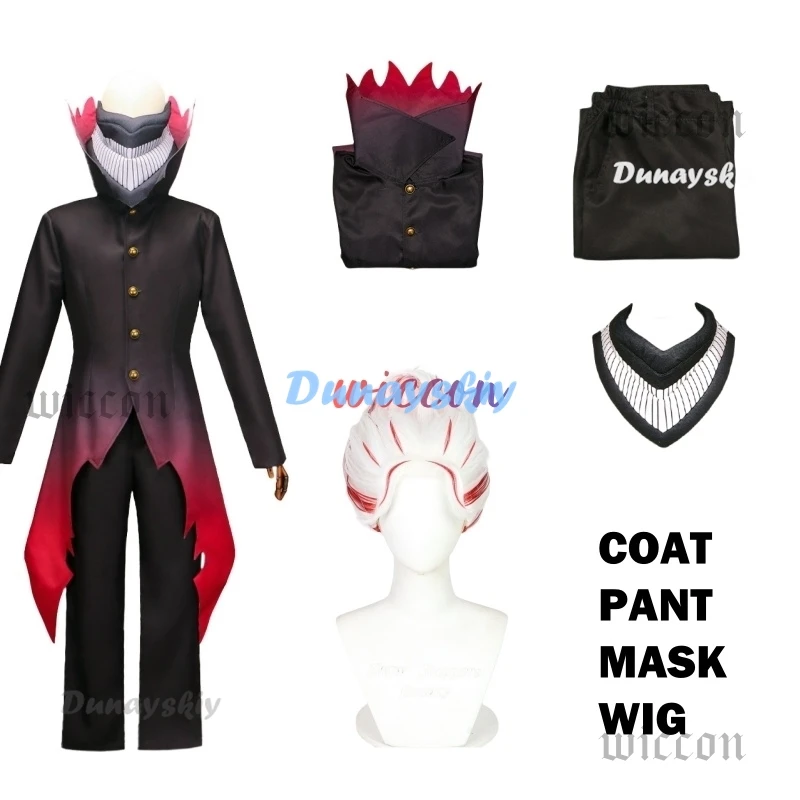 Okarun Ken Takakura Cosplay Costume Anime Dandadan Gradient Red Hem Mask Men Black Suit Glasses