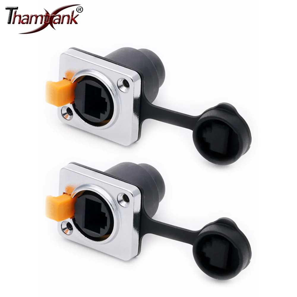 

4 шт., RJ45, разъем Ethernet, IP65, прямой водонепроницаемый сетевой разъем, медные контакты, 8P8C, гнездовые розетки для монтажа на панель