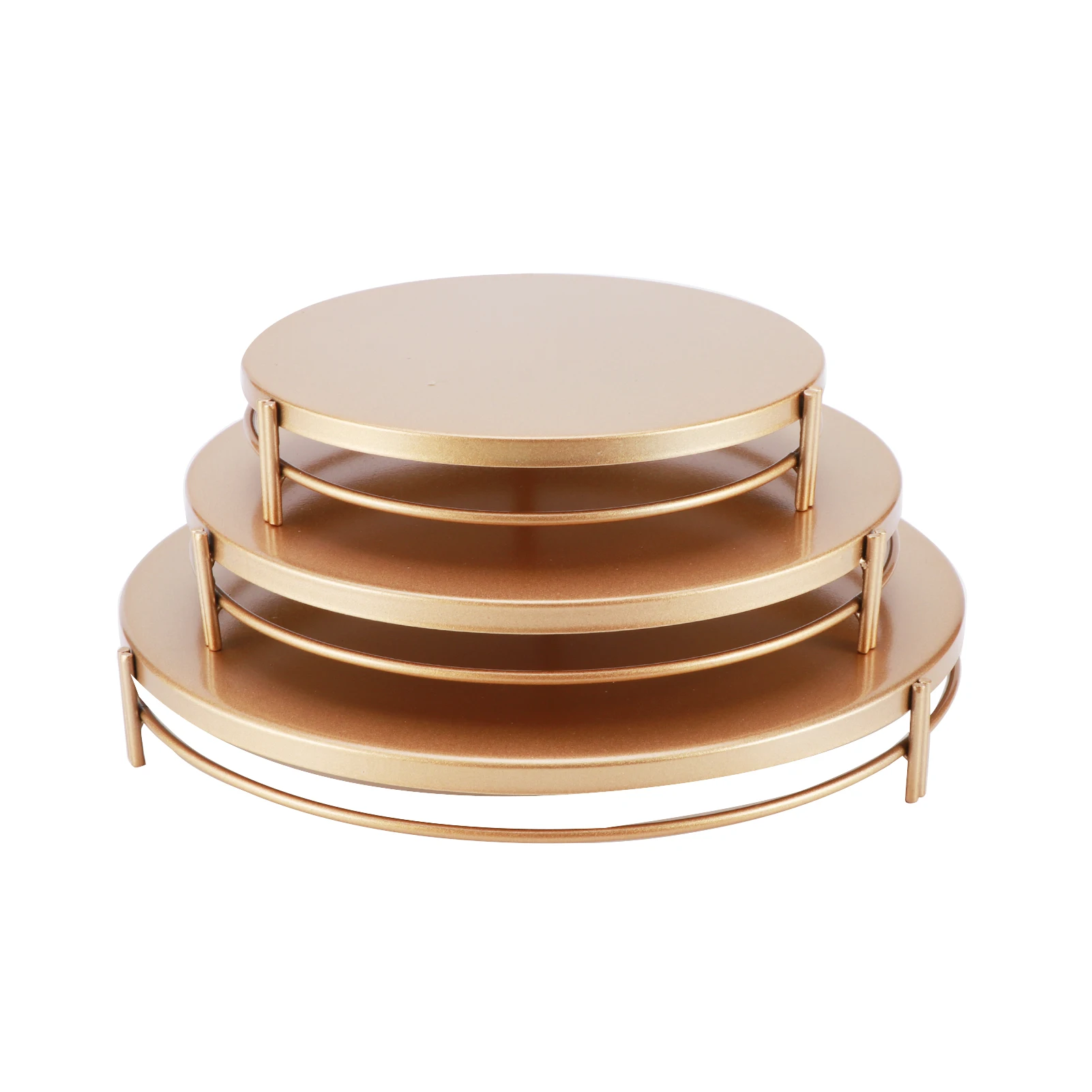 

3pcs/set Iron Art Cupcake Plate Easy Clean Food Server Afternoon Tea Dessert Display Gold Cake Stand Jewelry Storage Home Decor