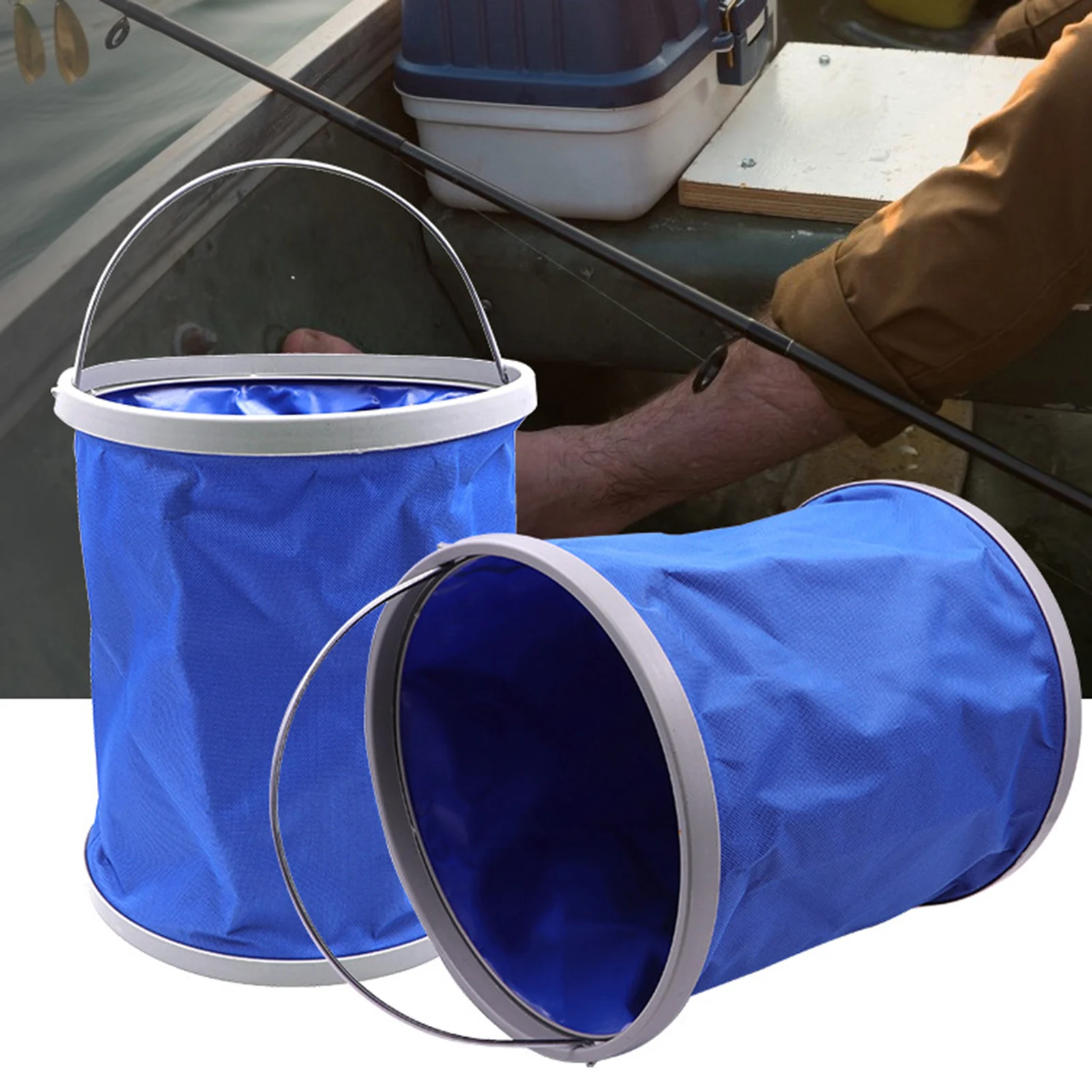 

Collapsible Bucket Foldable Camping Storage Container 11 L Folding Bucket For Camping Traveling Hiking Fishing Boating