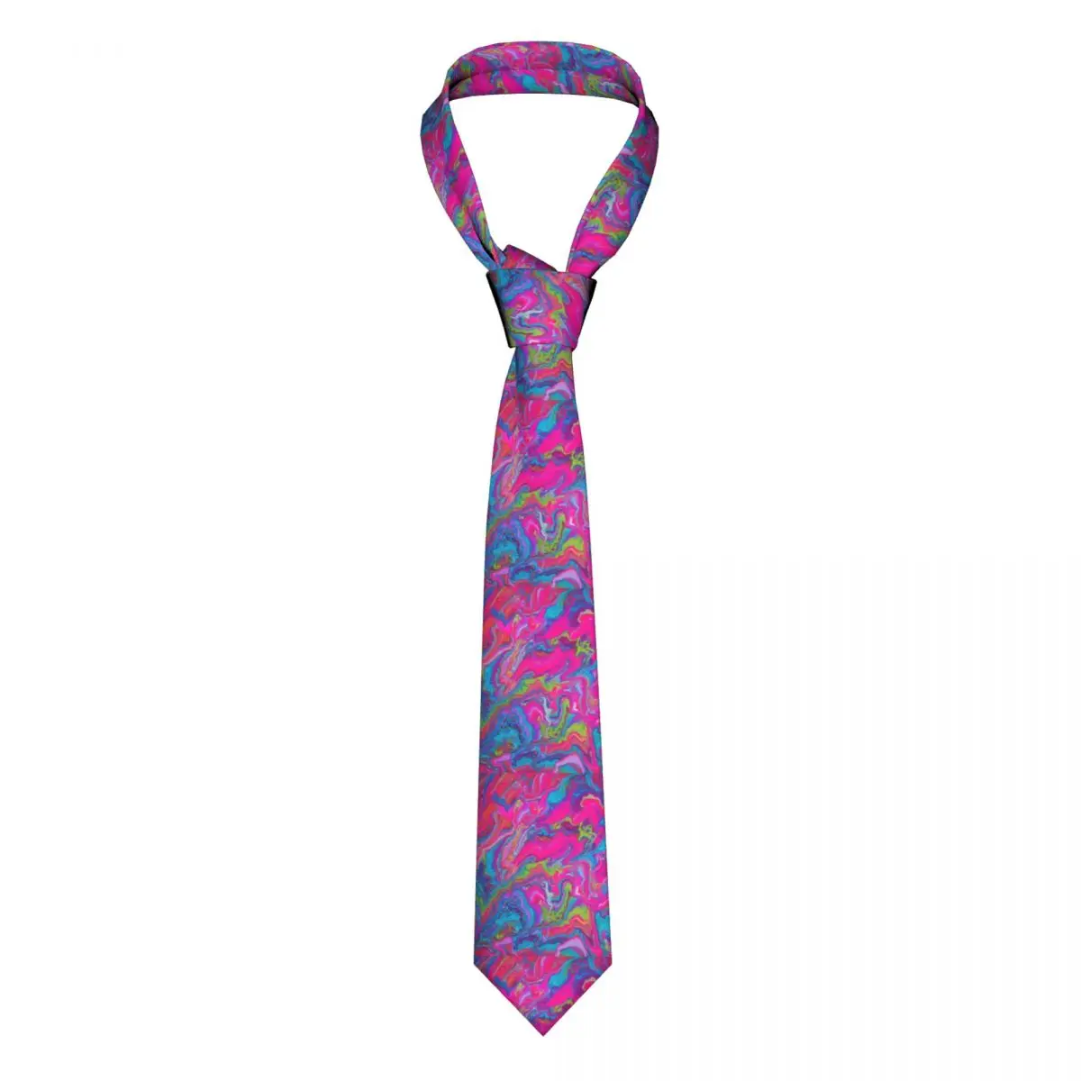

Watercolor Psychedelic Tie Modern Pink and Blue Accessories For Man Neck Ties Pattern Shirt Polyester Silk Party Cravat