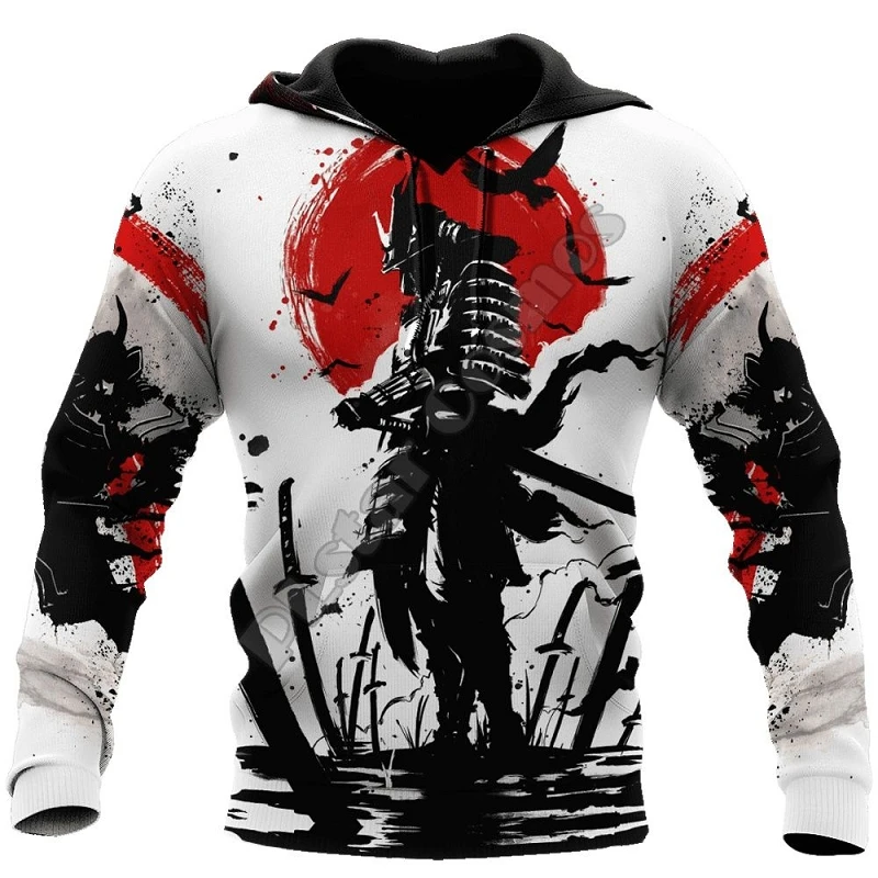 

Oni Mask Samurai Tattoo 3D Printing Autumn Fashion Men Hoodie Unisex Hooded sweatshirt Street Casual Jacket Tracksuit