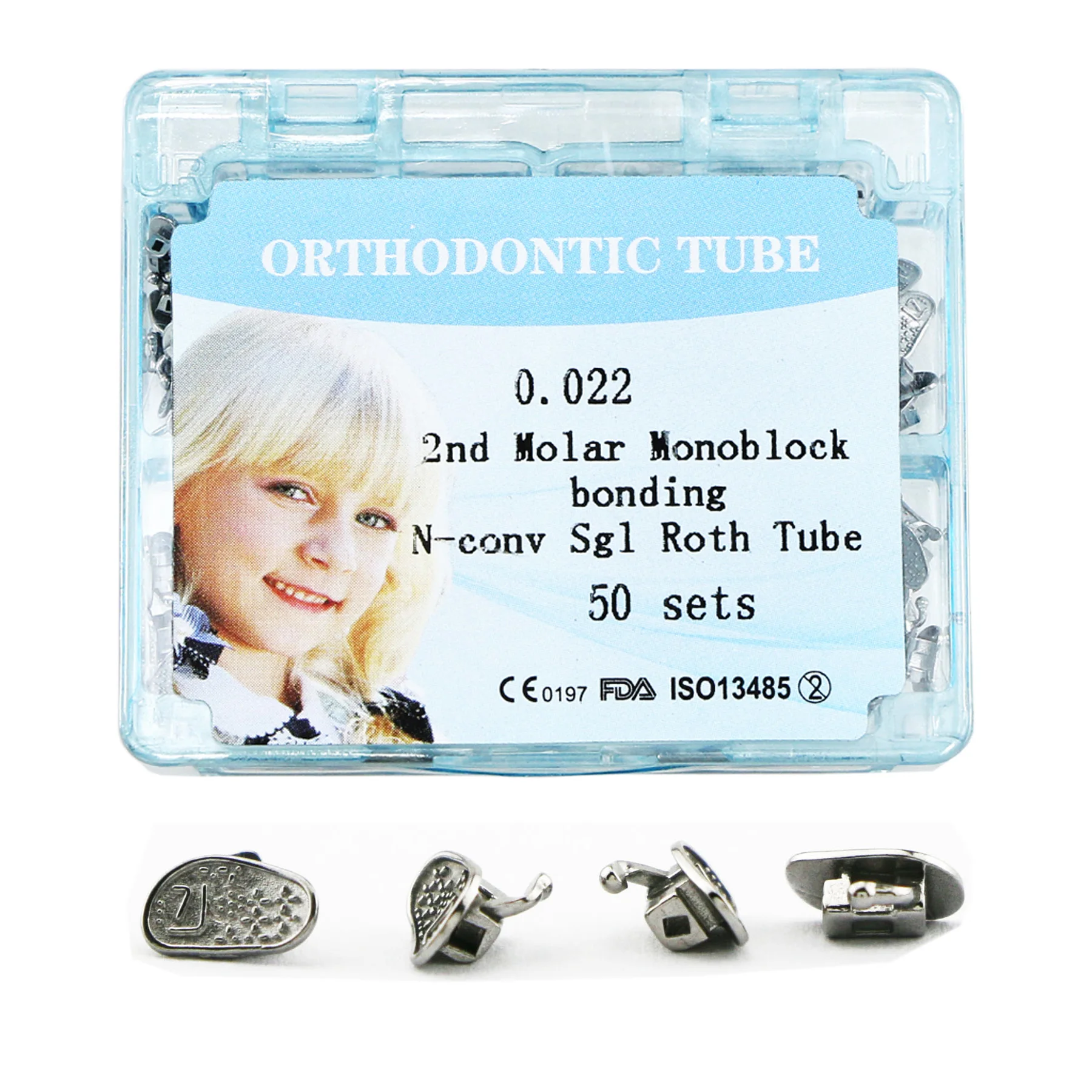 

200 шт./50 наборов, стоматологический ортодонтический моноблок, не Конвертируемые буккальные трубки 2nd Molar 0,022 Roth Bondbale