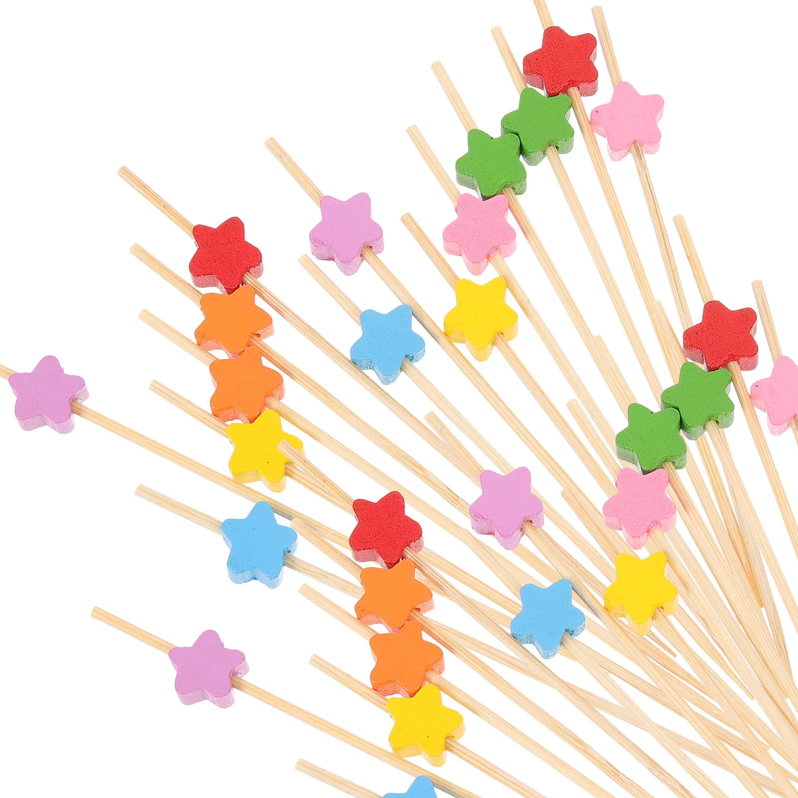 

Disposable Bamboo Sticks Football Toothpicks Appetizers Drink Stirrers Cocktail Party Swizzle Cocktails Five-pointed Star Fancy