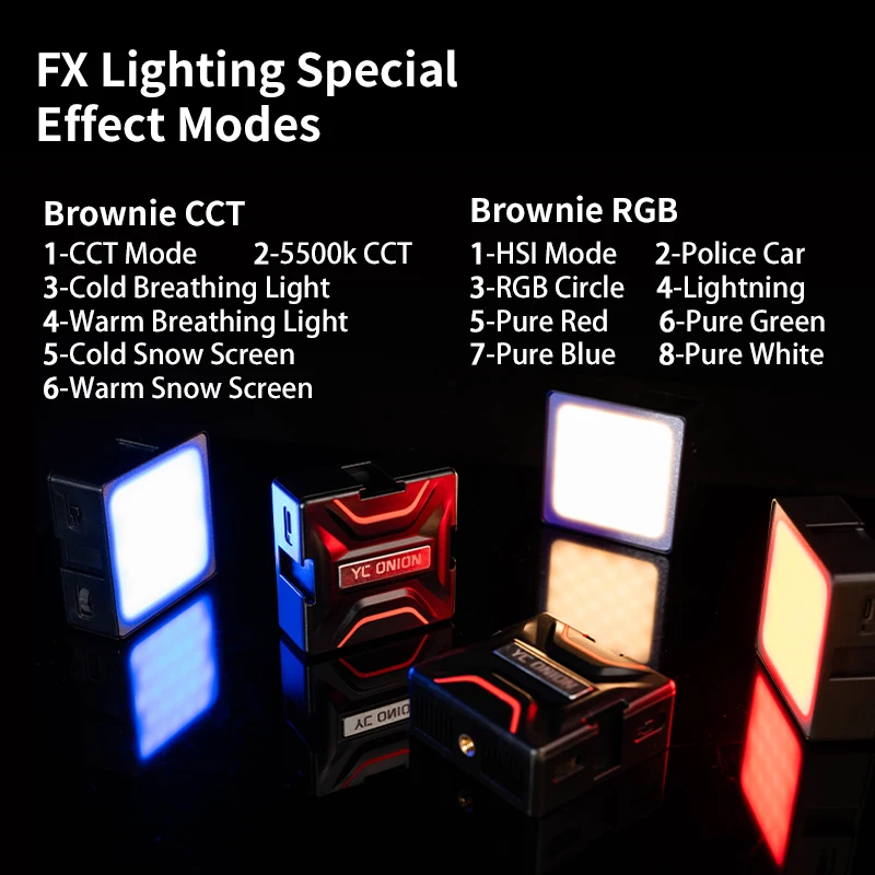 Светодиодные лампы для видеосъемки Brownie мини-лампа RGB с панелью 2000 мАч освещение