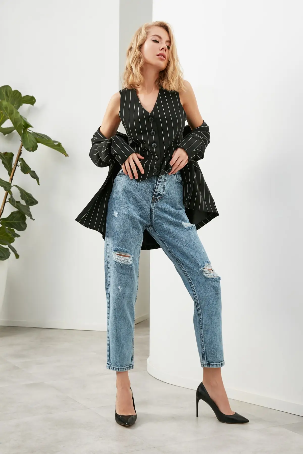 Джинсы для мамы с завышенной талией TWOAW22JE1219 |