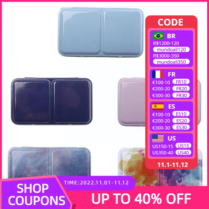 

Watercolor/oil/ Acrylic Paints Tins Box Color Empty Palette Painting Storage Paint Tray Box With Half Pans For Art Supplies M9Q0