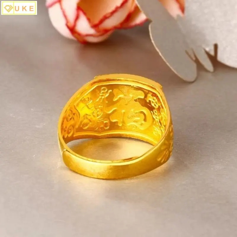 

Беспошлинная реальная чистота копия 18k желтое золото 999 24k мужской Доминик мужское кольцо фуфа открывается для подачи парню и отцу никогда не f