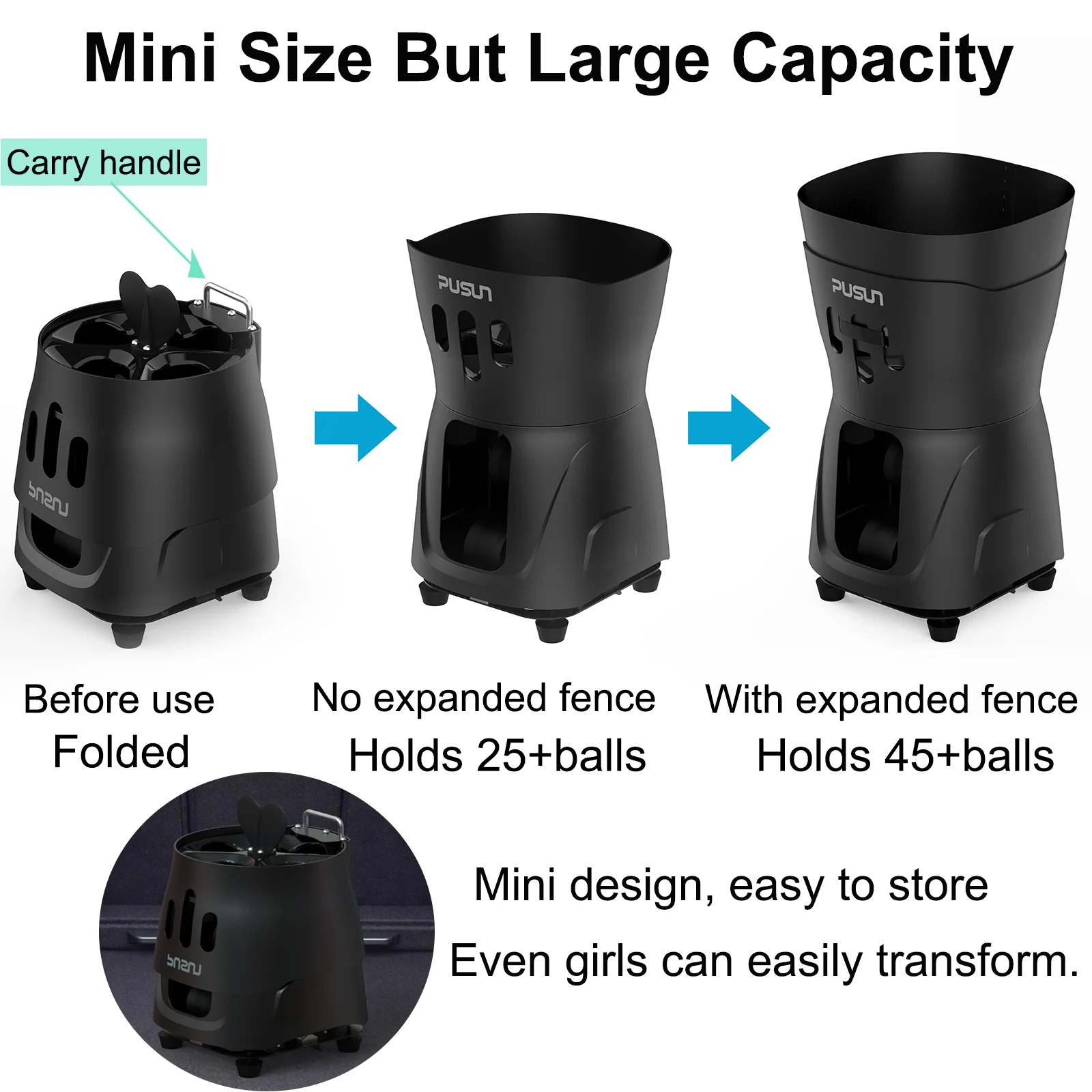 Машина для производства пиклбола пусковая установка PUSUN PP-Mini Pro тренировок