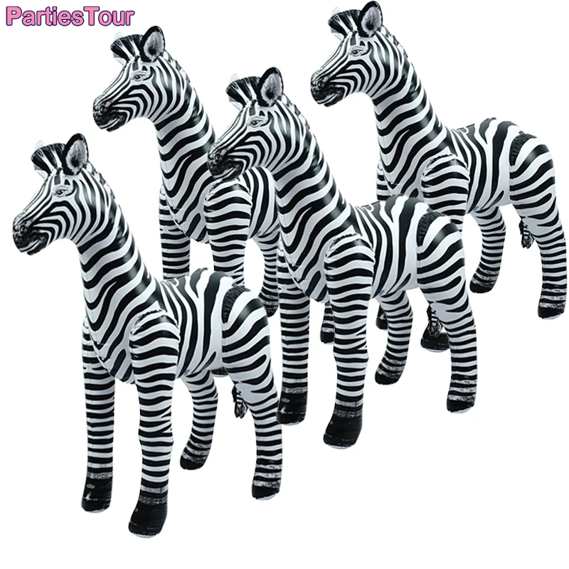 

32” Giant Inflatable Zebra Animal Balloon Giraffe Elephant Zoo Animal Forest Jungle Safari kids Birthday Gift Room Decor kid Joy