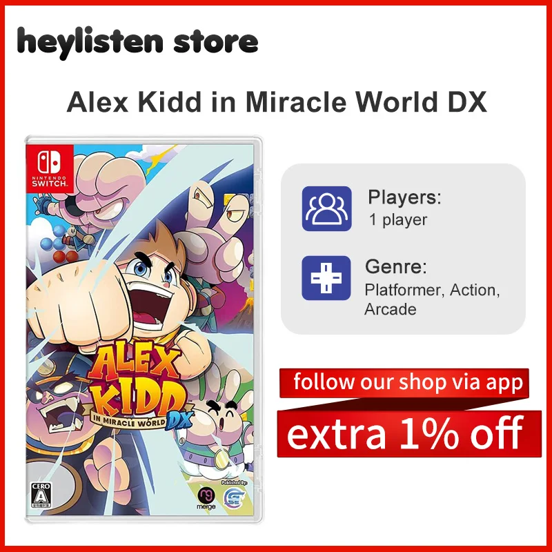 

Nintendo Switch Game Deals - Alex Kidd in Miracle World DX - Stander Edition - games Cartridge Physical Card