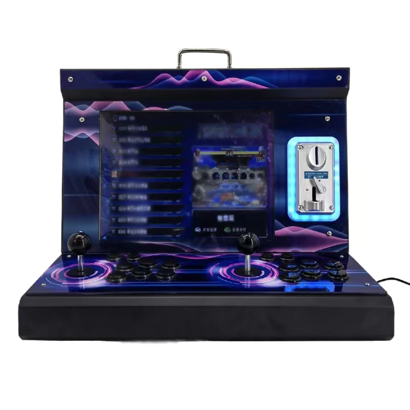 

Машина Pandora фиолетовая аркадная для 2 игроков с файтинговыми играми 9800 Ретро игры в 1 Consola 3D манипулятор Pandora Gaming