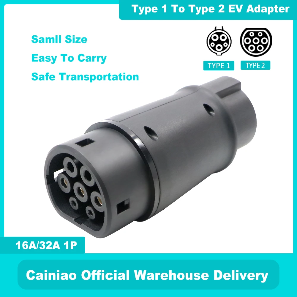 

Зарядное устройство EVSE типа 1 на тип 2 для электромобилей, штекер на гнездо SAEJ1772 на IEC 62196-2, адаптер зарядного устройства для электромобилей 16 ...