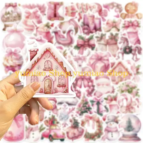 Рождественские наклейки ПВХ 50 штук