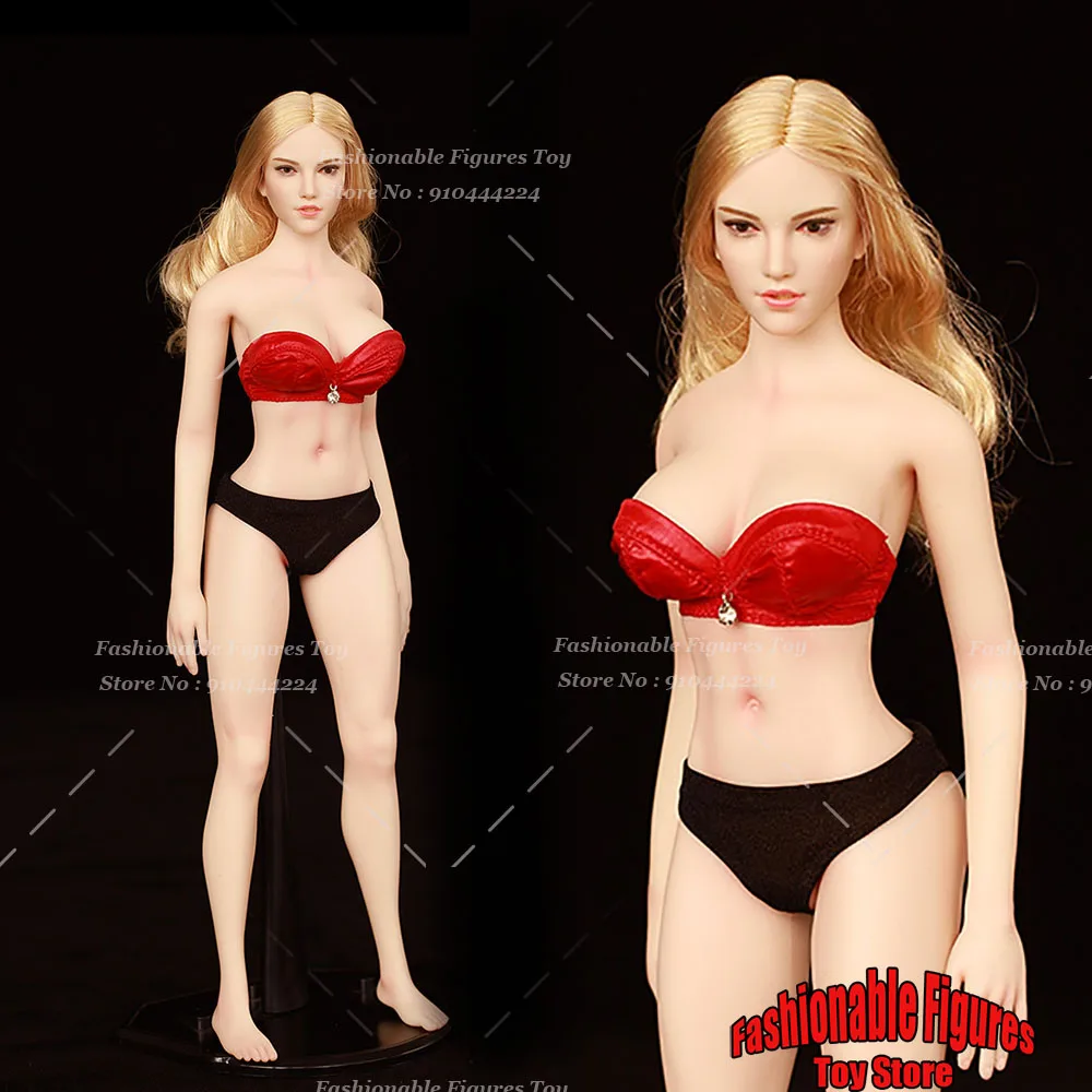 

Custom EU28L 1/6 Female Soldier Super Flexible European Large Bust Seamless Silicone Body Fit 12" Action Figure Dolls Head Model