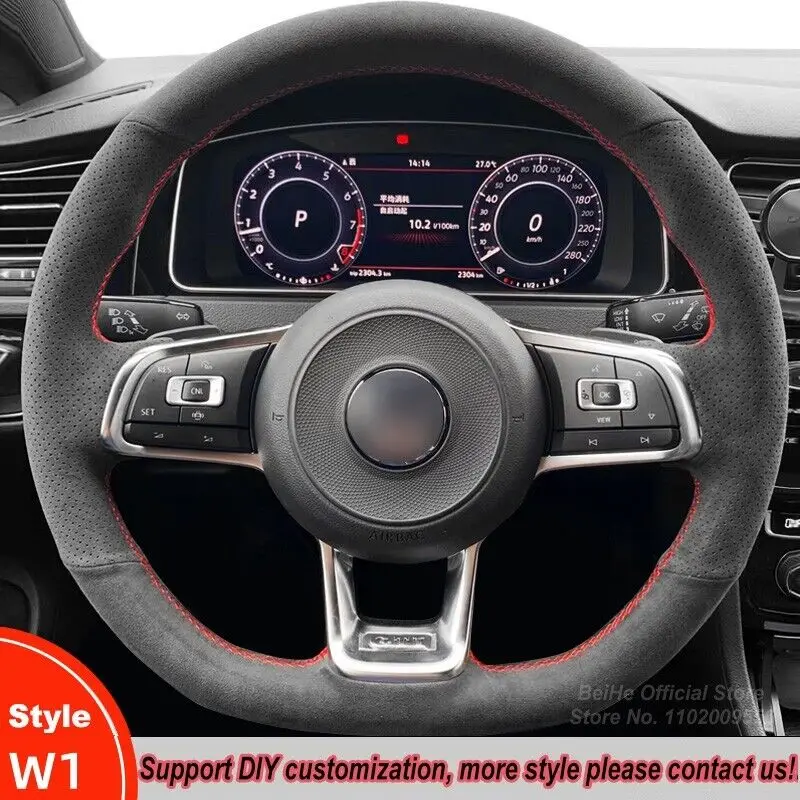 

For Volkswagen Golf GTI 7 GTE 7 R 7 Polo Car Interior Steering Wheel Cover Wrap