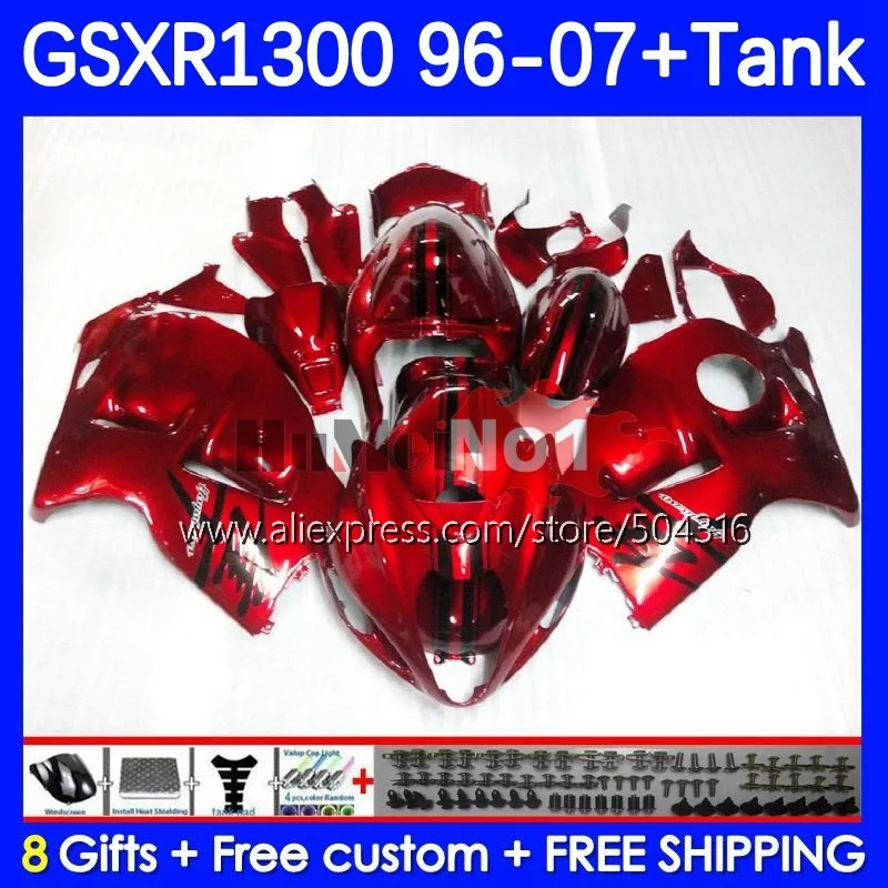 

Hayabusa For SUZUKI GSXR 1300 CC GSXR-1300 28No.0 GSXR1300 96 97 98 99 00 01 2002 2003 2004 2005 2006 2007 Fairing Metallic Red